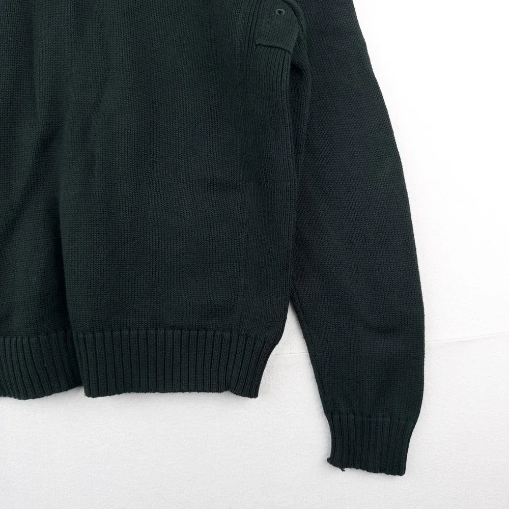90's Vtg Polo Ralph Lauren Heavy Knit Zip Sweater Jacket Men's L Hunter Green